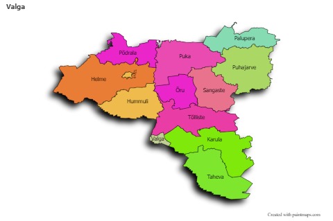 Sample Maps for Valga (colored,shadowy)