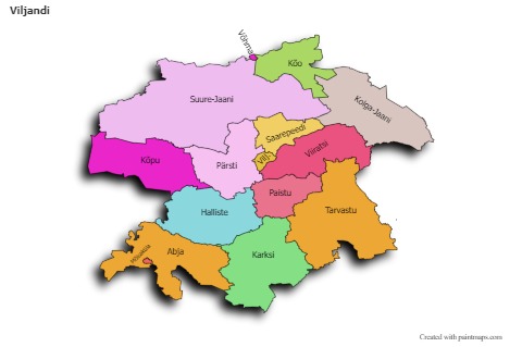 Sample Maps for Viljandi (colored,shadowy)