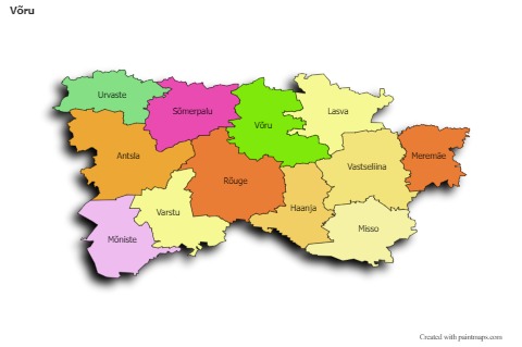 Sample Maps for Võru (colored,shadowy)