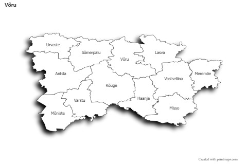 Sample Maps for Võru (black-white,shadowy)