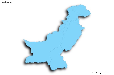 Sample Maps for Pakistan (blue,outline,shadowy)