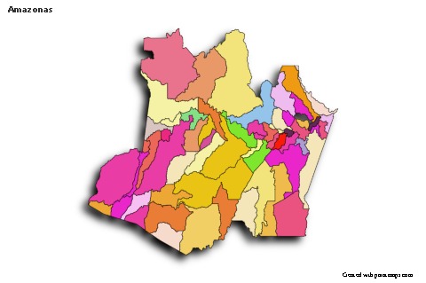 Mapas de muestra para Amazonas (coloreado,sombrío)