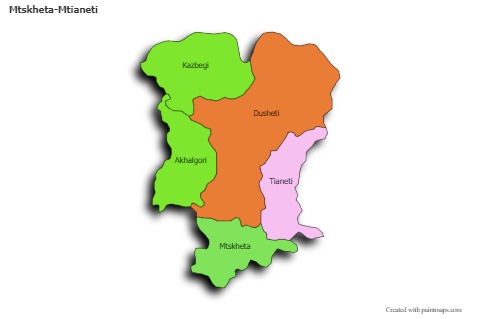 Contoh Peta untuk Mtskheta-Mtianeti (berwarna,bayangan)