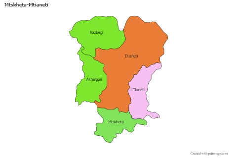 Contoh Peta untuk Mtskheta-Mtianeti (berwarna)