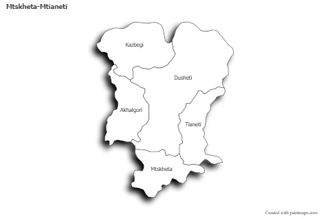 Contoh Peta untuk Mtskheta-Mtianeti (hitam-putih,bayangan)