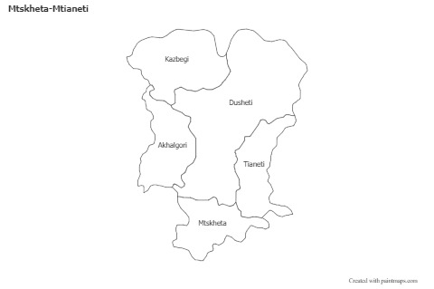 Contoh Peta untuk Mtskheta-Mtianeti (hitam-putih)