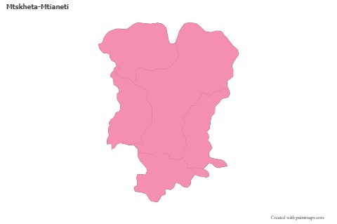 Contoh Peta untuk Mtskheta-Mtianeti (merah jambu,garis besar)