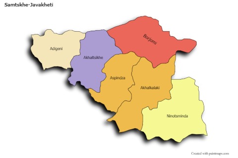 Mapas de muestra para Samtskhe-Javakheti (coloreado,sombrío)