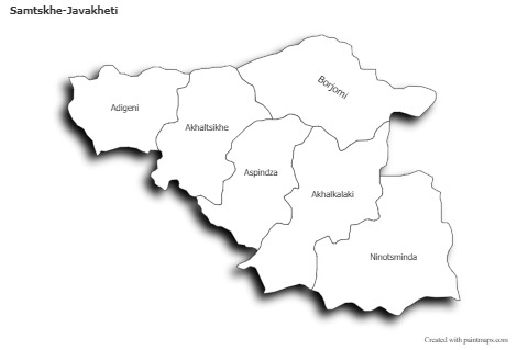 Mapas de muestra para Samtskhe-Javakheti (blanco-negro,sombrío)