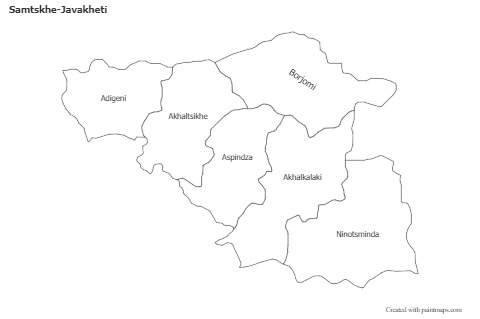 Mapas de muestra para Samtskhe-Javakheti (blanco-negro)