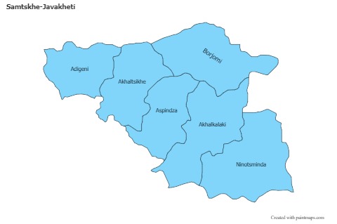 Mapas de muestra para Samtskhe-Javakheti (azul)