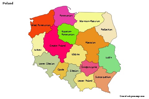Sample Maps for Poland (colored)
