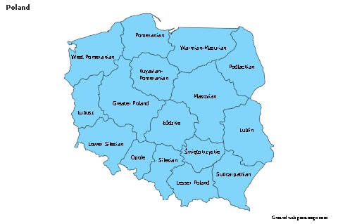 Sample Maps for Poland (blue)