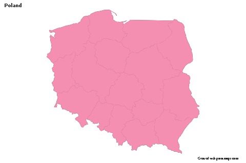 Sample Maps for Poland (pink,outline)