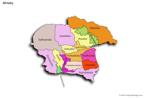 Sample Maps for Almaty (colored,shadowy)