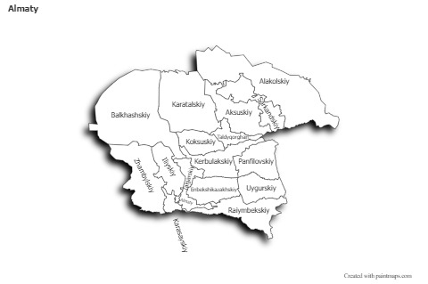 Sample Maps for Almaty (black-white,shadowy)