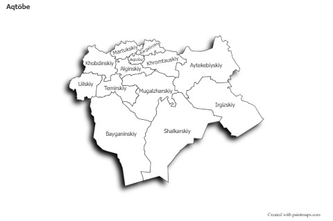 Sample Maps for Aqtöbe (black-white,shadowy)