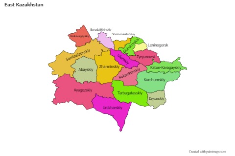 Contoh Peta untuk East Kazakhstan (berwarna)