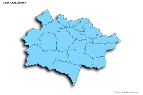 Contoh Peta untuk East Kazakhstan (biru,bayangan)