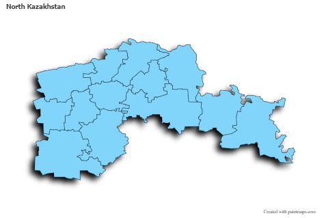 Mapas de muestra para Kazajistán Septentrional (azul,sombrío)