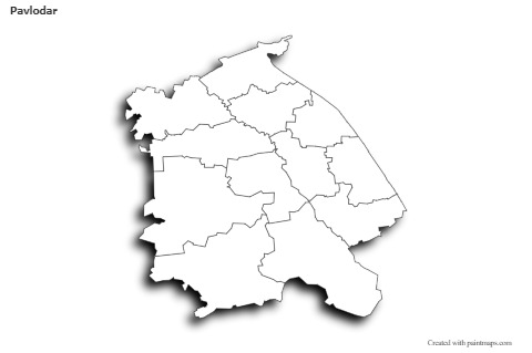 Contoh Peta untuk Pavlodar (hitam-putih,bayangan)