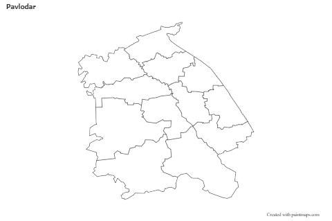 Contoh Peta untuk Pavlodar (hitam-putih)
