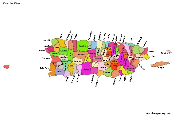 Contoh Peta untuk Puerto Rico (berwarna)