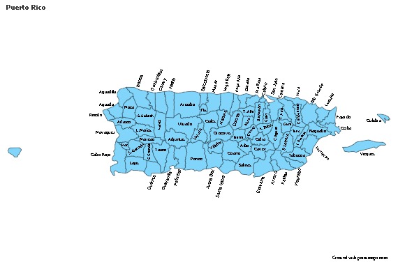 Contoh Peta untuk Puerto Rico (biru)