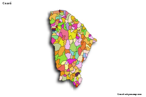 Mapas de muestra para Ceará (coloreado,sombrío)