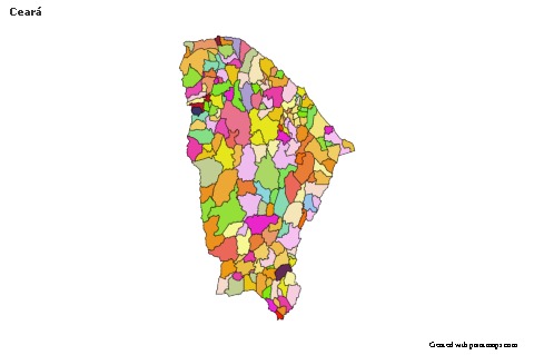 Mapas de muestra para Ceará (coloreado)