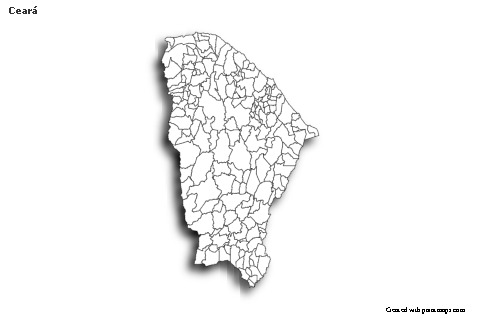 Mapas de muestra para Ceará (blanco-negro,sombrío)