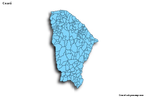 Mapas de muestra para Ceará (azul,sombrío)