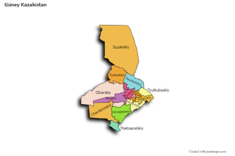 Sample Maps for Güney Kazakistan (colored,shadowy)