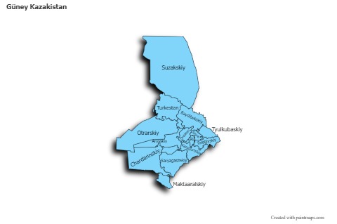 Sample Maps for Güney Kazakistan (blue,outline,shadowy)