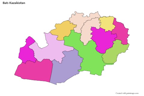 Contoh Peta untuk West Kazakhstan (berwarna)