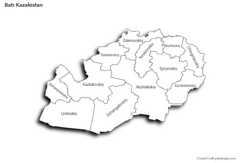 Contoh Peta untuk West Kazakhstan (hitam-putih)