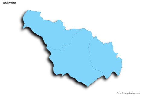 Sample Maps for Đakovica (blue,outline,shadowy)