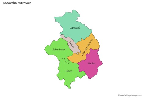 Contoh Peta untuk Kosovska Mitrovica (berwarna)