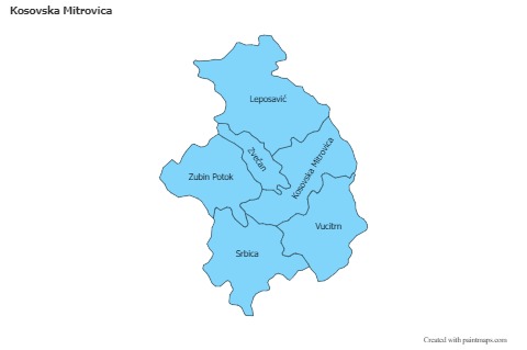 Contoh Peta untuk Kosovska Mitrovica (biru)