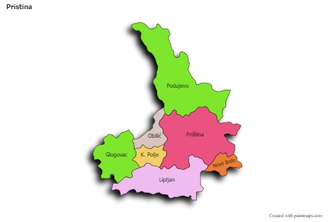 Sample Maps for Pristina (colored,shadowy)