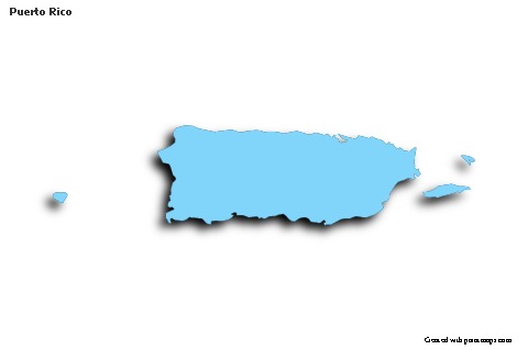 Mapas de muestra para Puerto Rico (azul,contorno,sombrío)