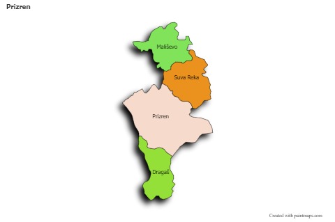 Sample Maps for Prizren (colored,shadowy)