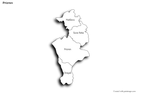 Sample Maps for Prizren (black-white,shadowy)