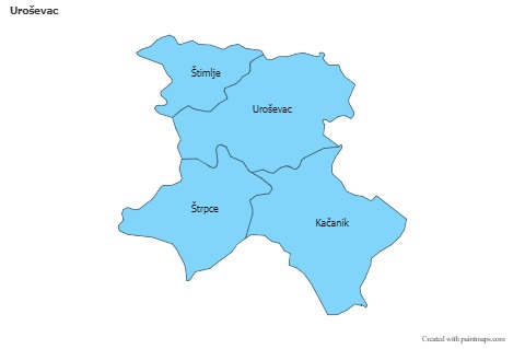 Contoh Peta untuk Uroševac (biru)