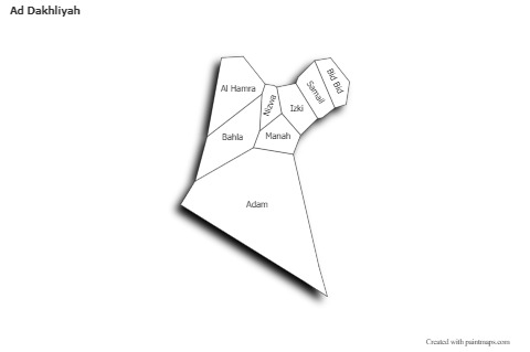 Mapas de muestra para Ad Dakhliyah (blanco-negro,sombrío)