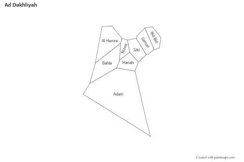 Mapas de muestra para Ad Dakhliyah (blanco-negro)