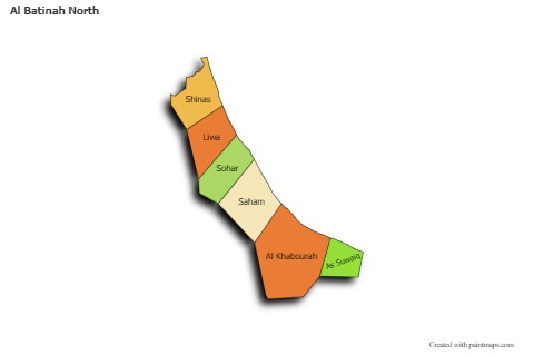 Sample Maps for Al Batinah North (colored,shadowy)