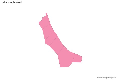 Sample Maps for Al Batinah North (pink,outline)