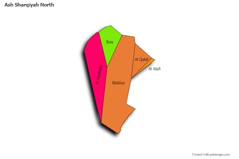 Ash Sharqiyah North için Örnek Haritalar (renkli,gölgeli)