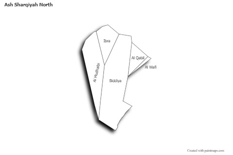 Ash Sharqiyah North için Örnek Haritalar (siyah-beyaz,gölgeli)